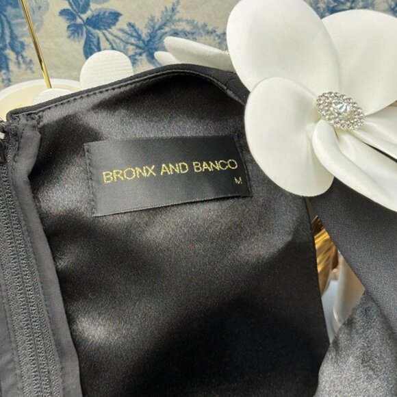 🆕 BRONX & BANCO 🧿 NWOT Estelle Floral Mini Dress, Black/White - Sz M US 6 - Picture 15 of 16